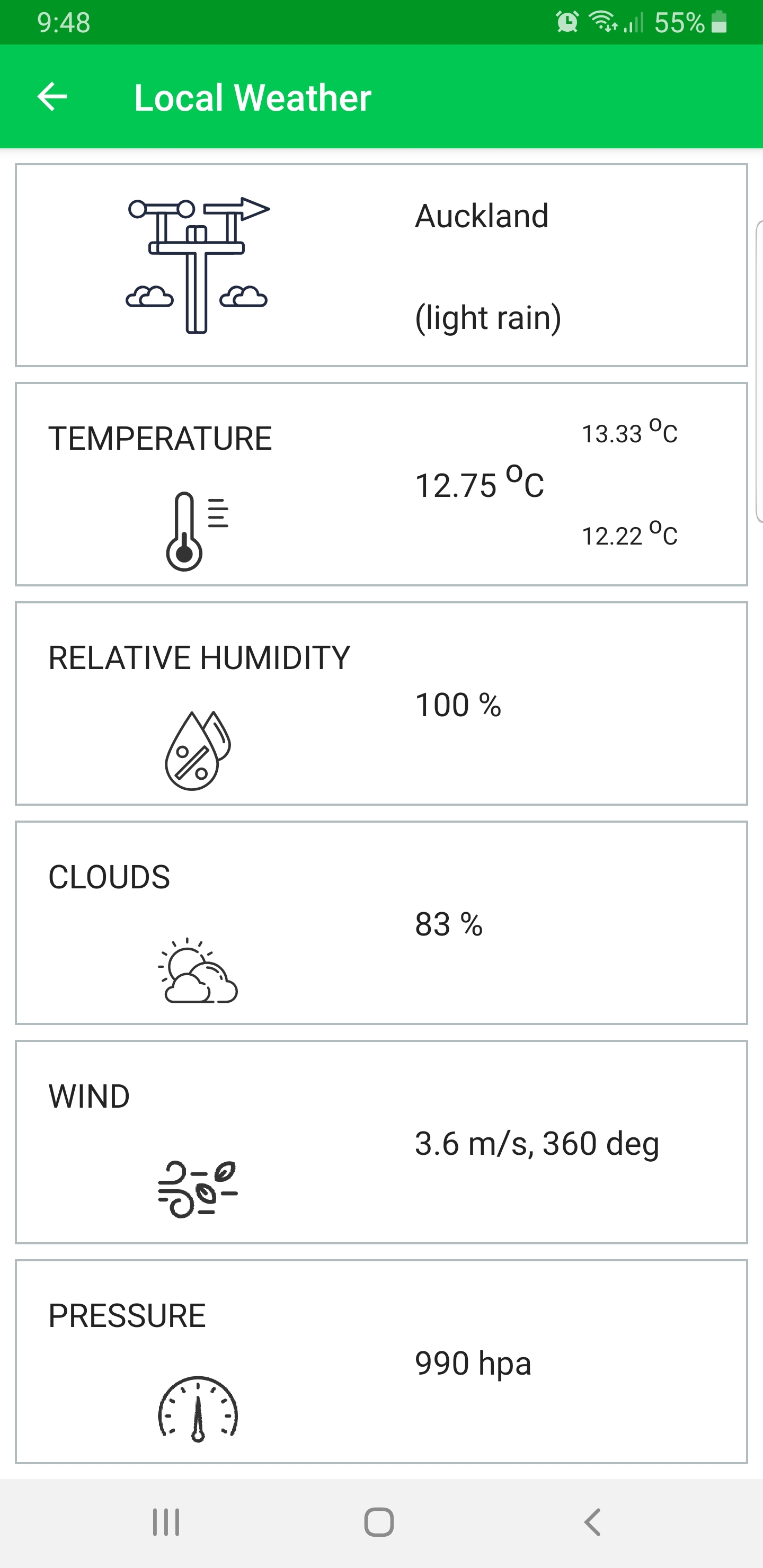 Android App IAQ Sensors
